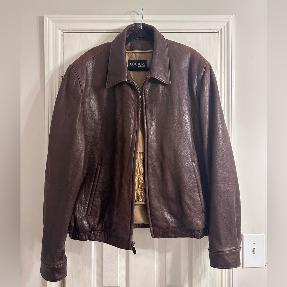 Vintage Men’s Couture by J.Park Brown Lamb Leather Jacket